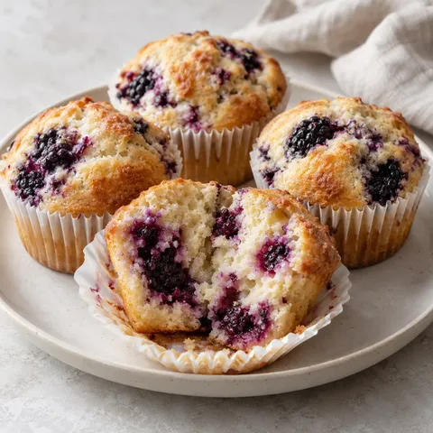 Blackberry Ricotta Muffins