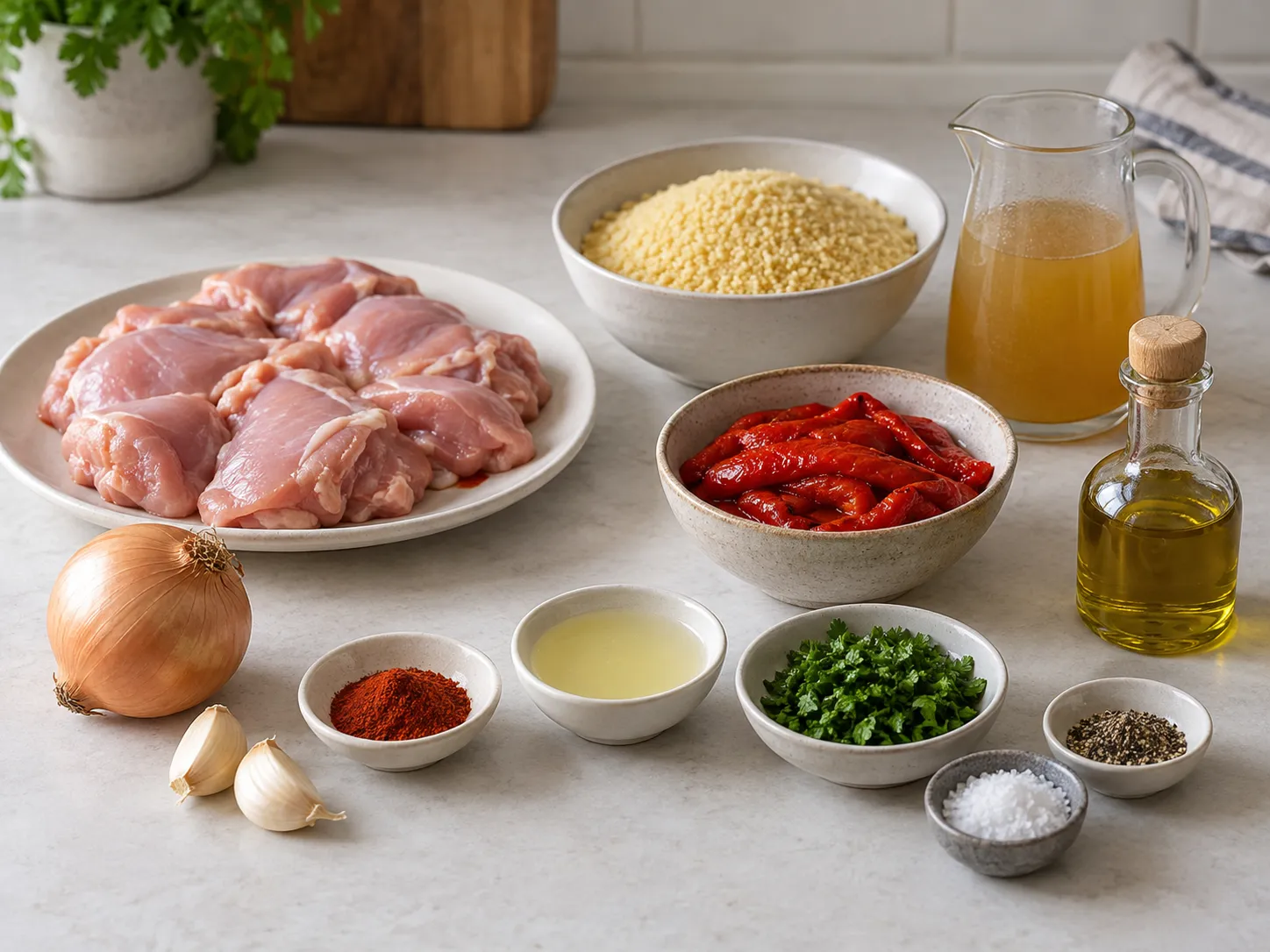 Roasted Red Pepper Chicken Couscous