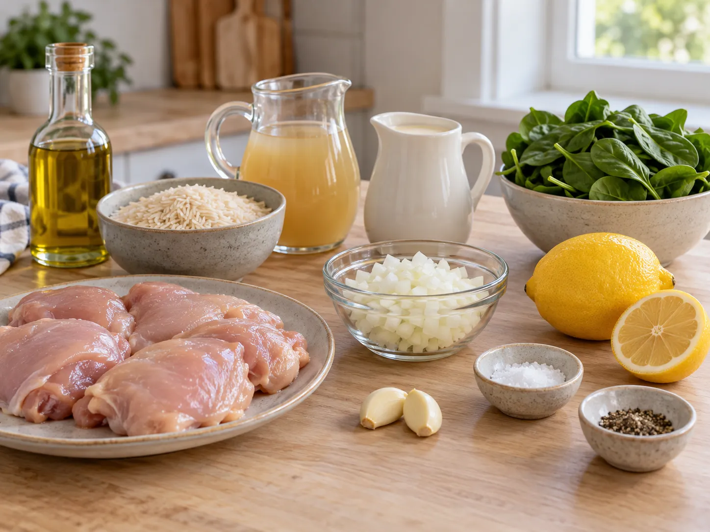 Creamy Lemon Chicken and Spinach Rice