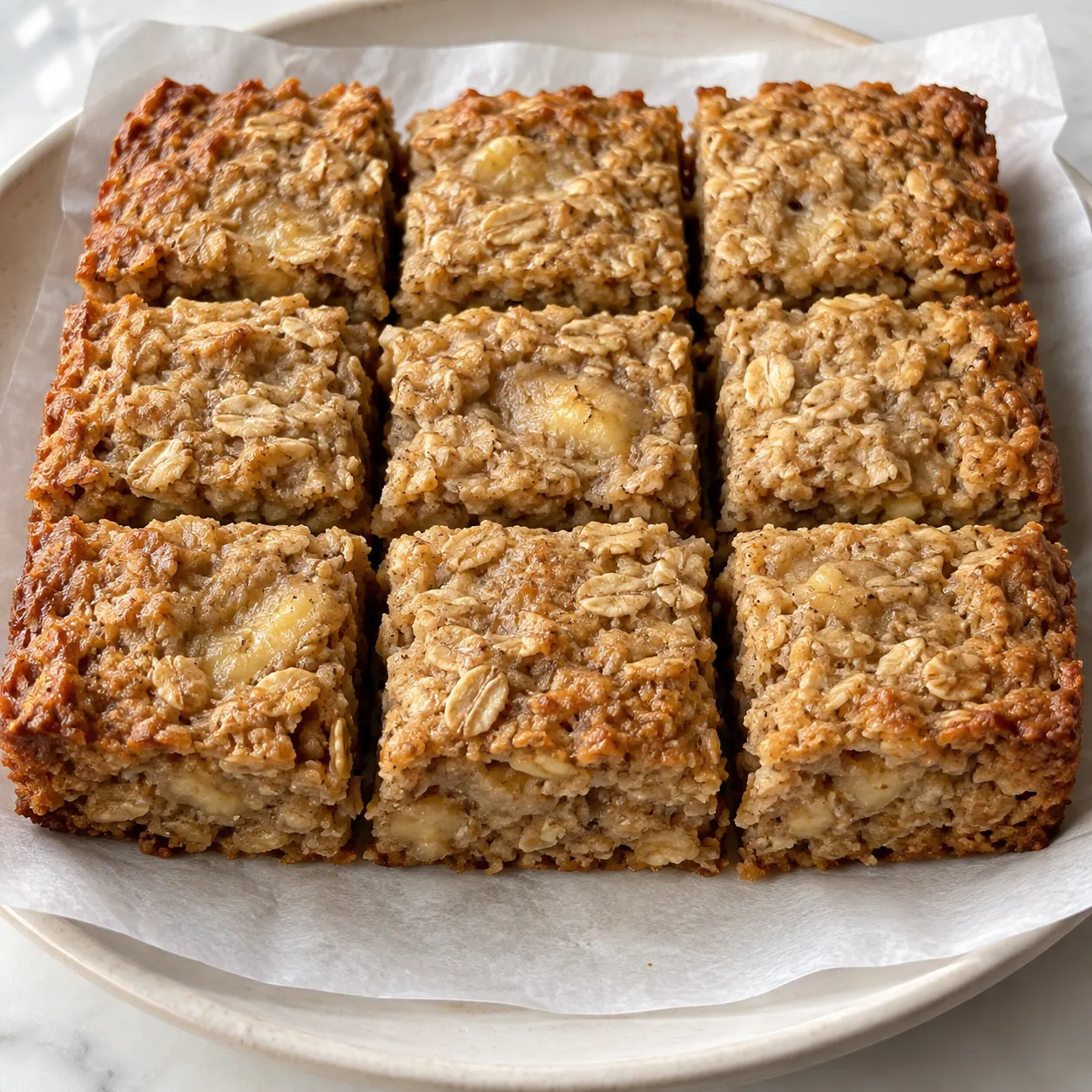 Peanut Butter Banana Oat Squares