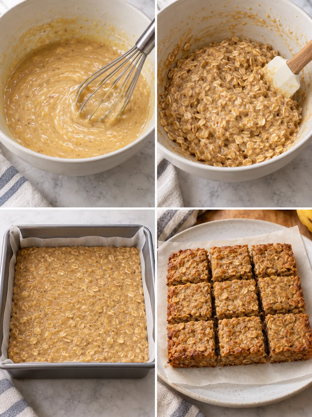 Peanut Butter Banana Oat Squares