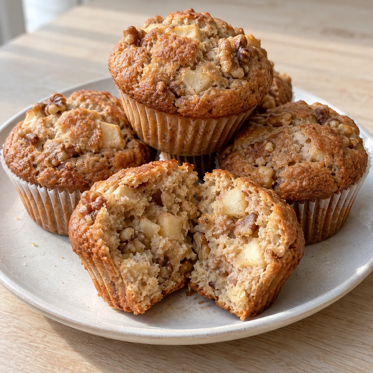 Spiced Apple Walnut Muffins