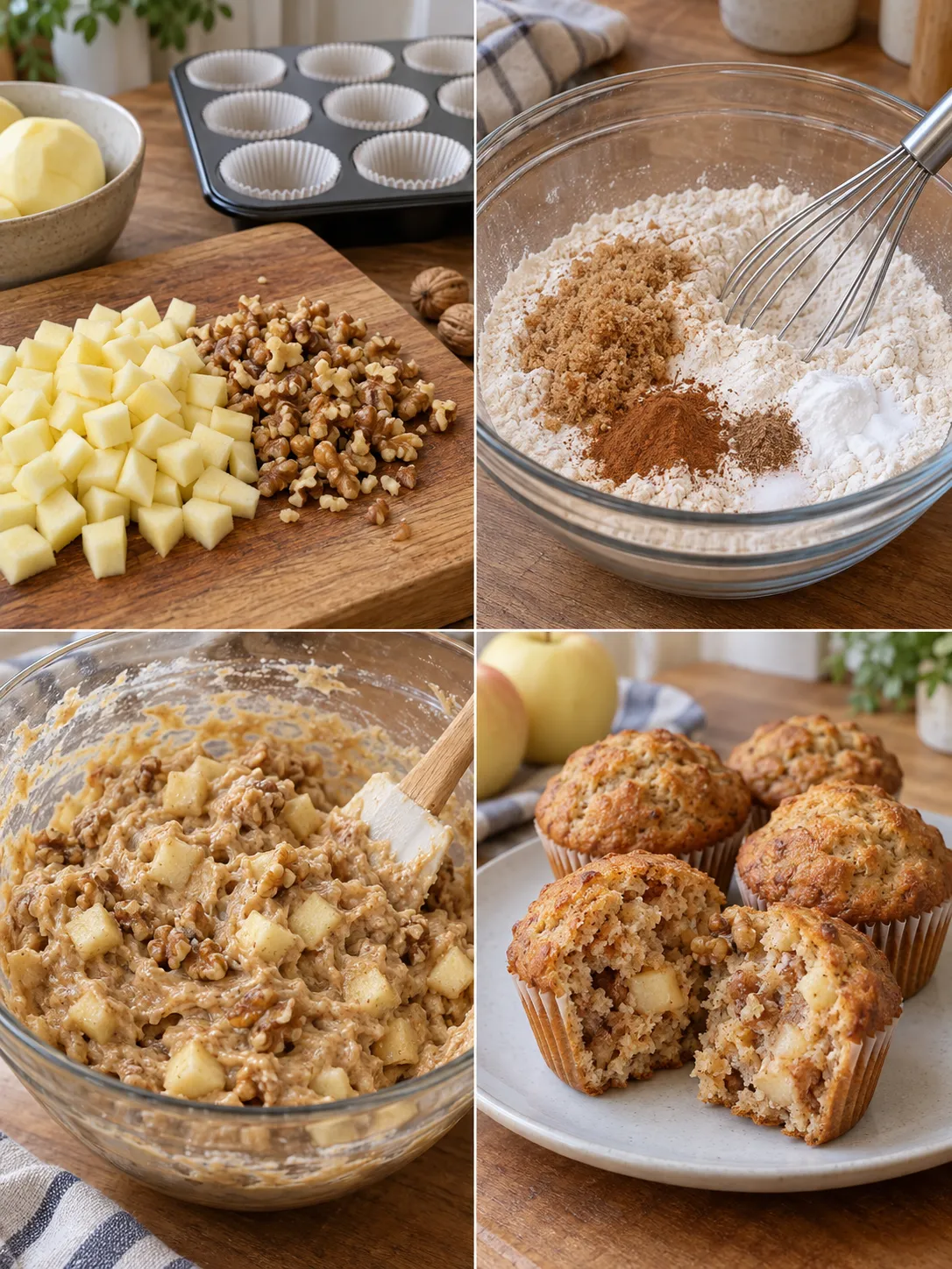 Spiced Apple Walnut Muffins