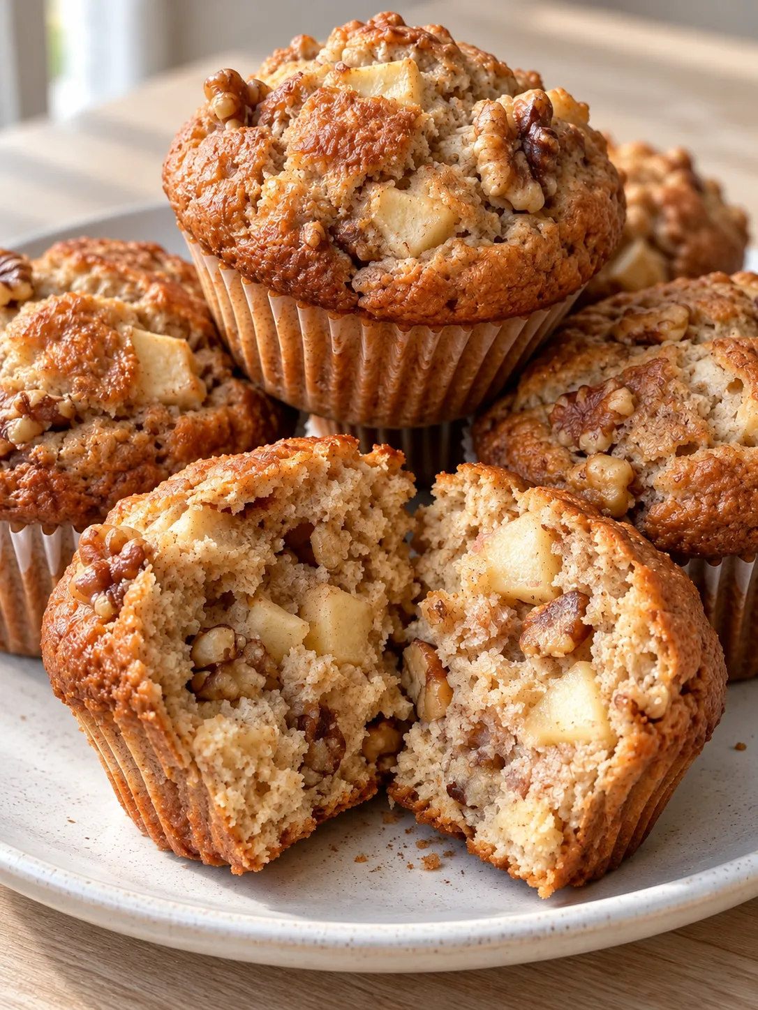 Spiced Apple Walnut Muffins