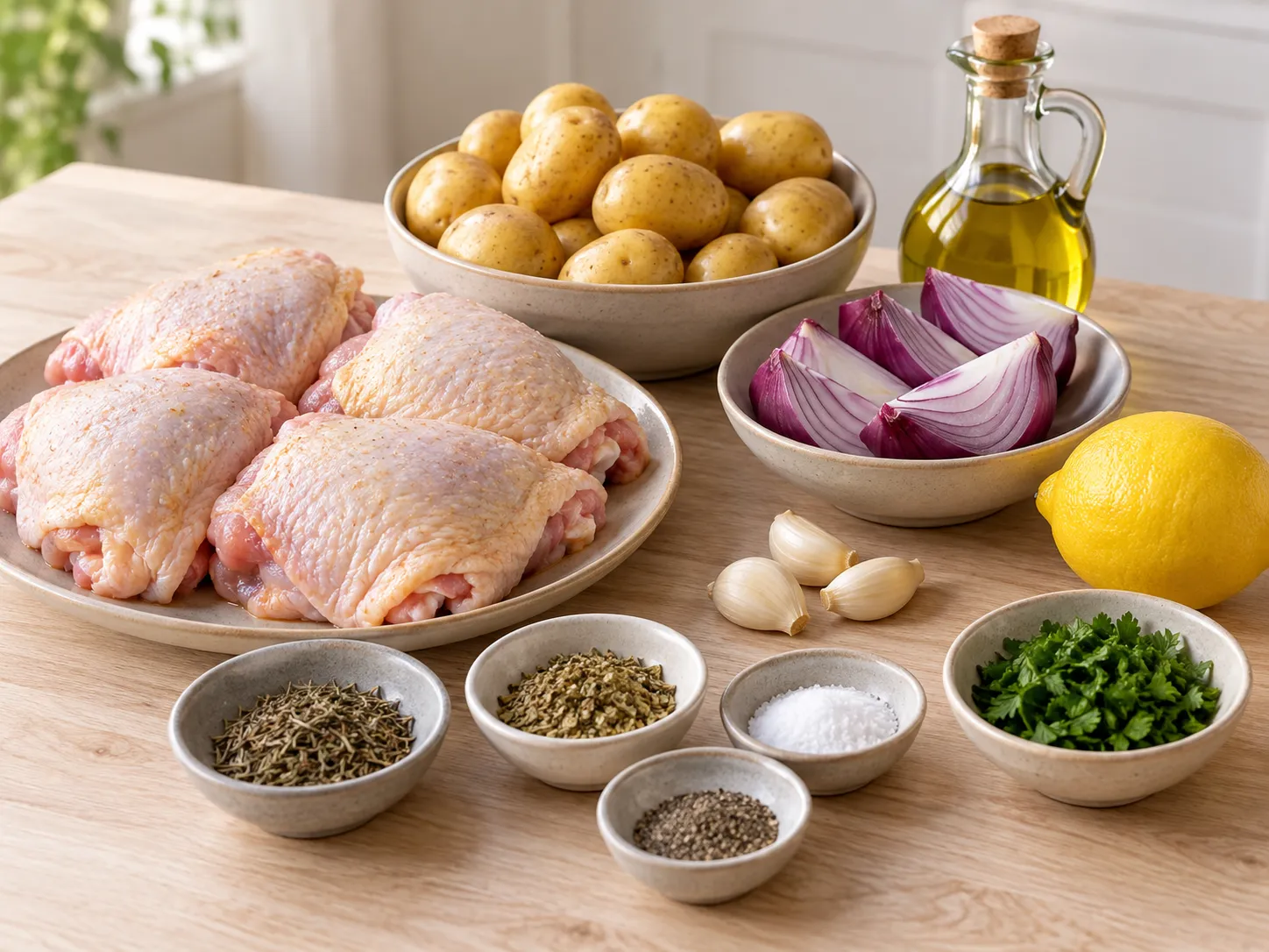 Lemon Herb Chicken and Potato Tray Bake