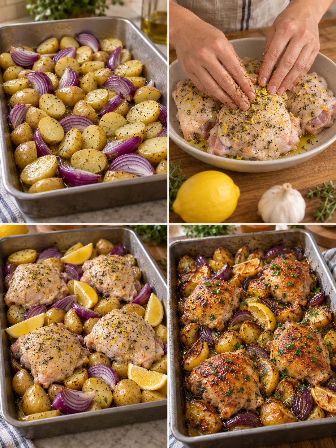 Lemon Herb Chicken and Potato Tray Bake