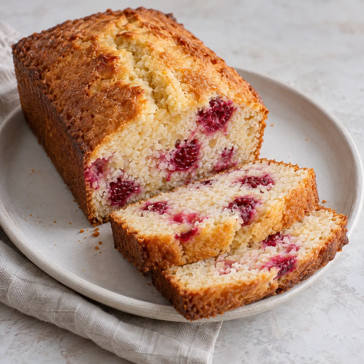 Raspberry Coconut Loaf Cake