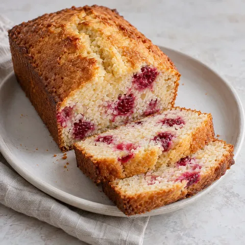 Raspberry Coconut Loaf Cake
