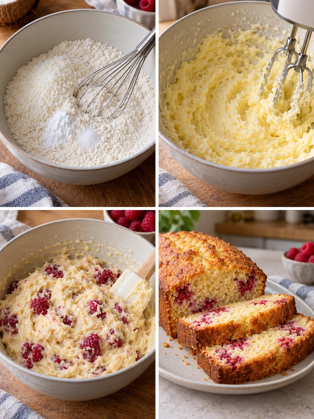 Raspberry Coconut Loaf Cake