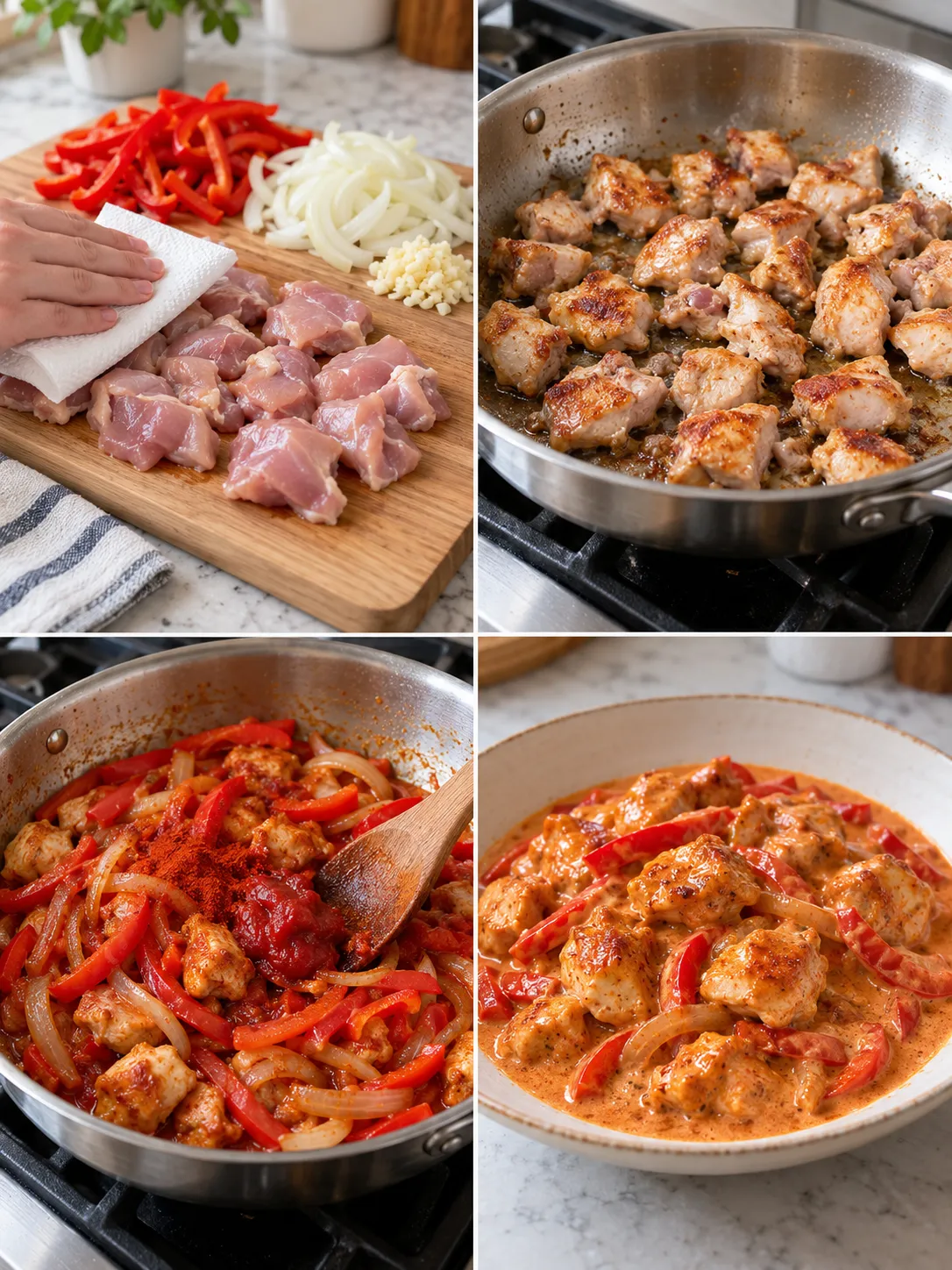 Creamy Paprika Chicken and Peppers