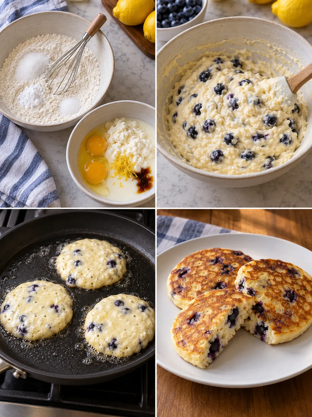 Lemon Blueberry Ricotta Pancakes