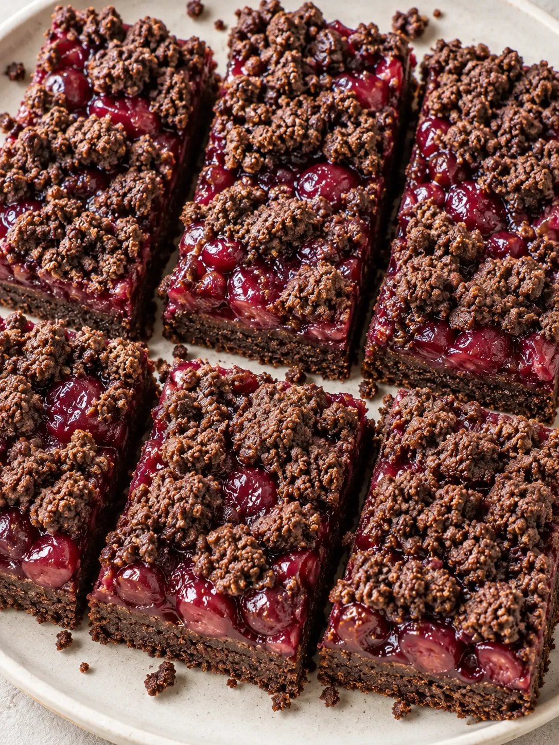 Chocolate Cherry Crumble Bars
