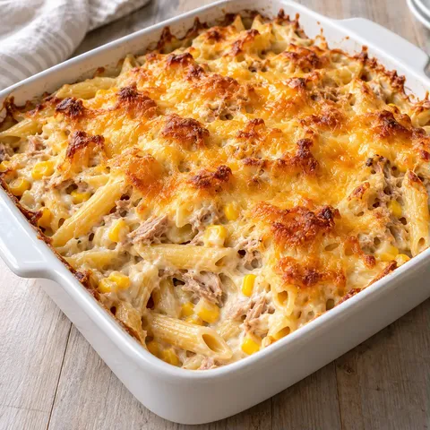 Tuna Sweetcorn and Cheddar Pasta Bake