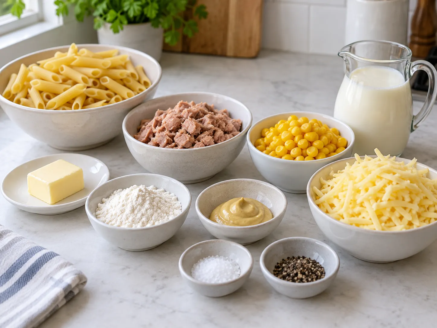 Tuna Sweetcorn and Cheddar Pasta Bake