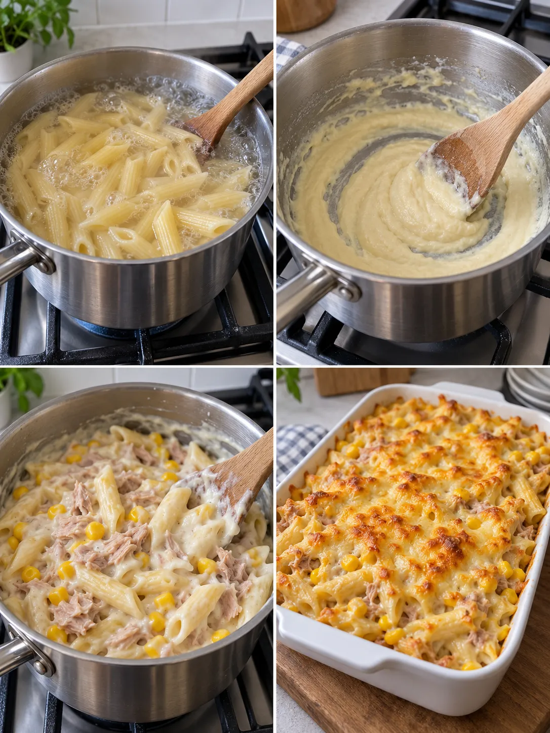 Tuna Sweetcorn and Cheddar Pasta Bake