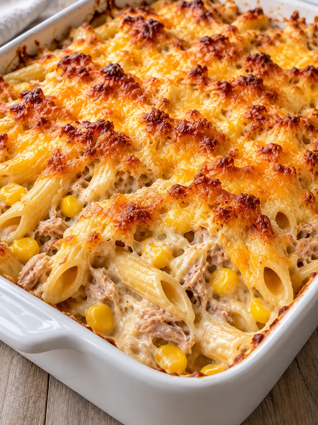 Tuna Sweetcorn and Cheddar Pasta Bake