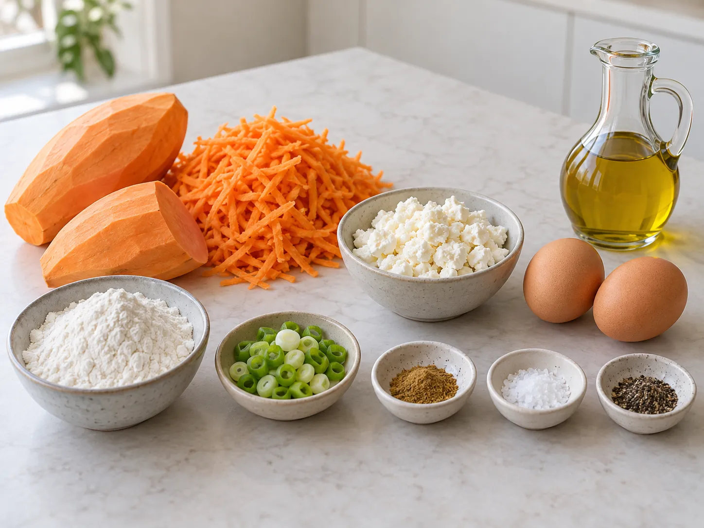 Crispy Sweet Potato and Feta Fritters
