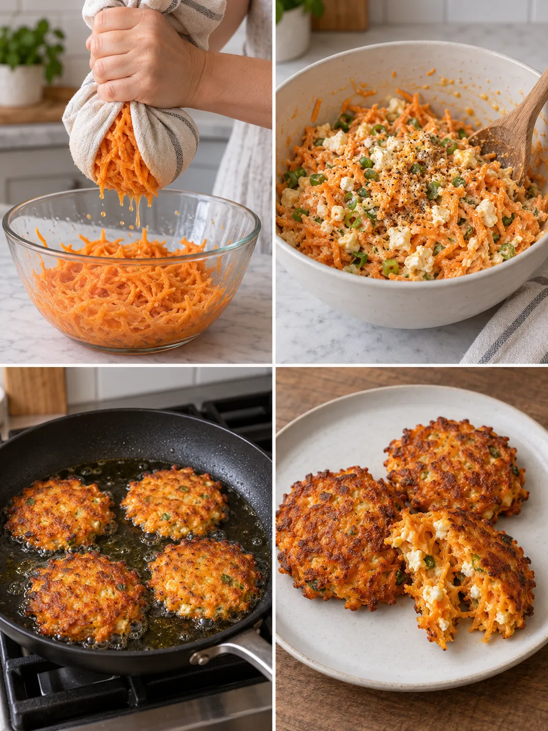 Crispy Sweet Potato and Feta Fritters