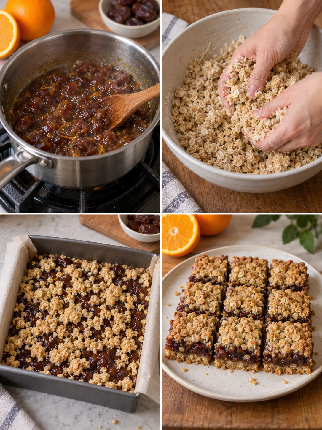 Orange Date Oat Crumble Bars