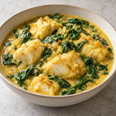 Coconut Cod and Spinach Curry