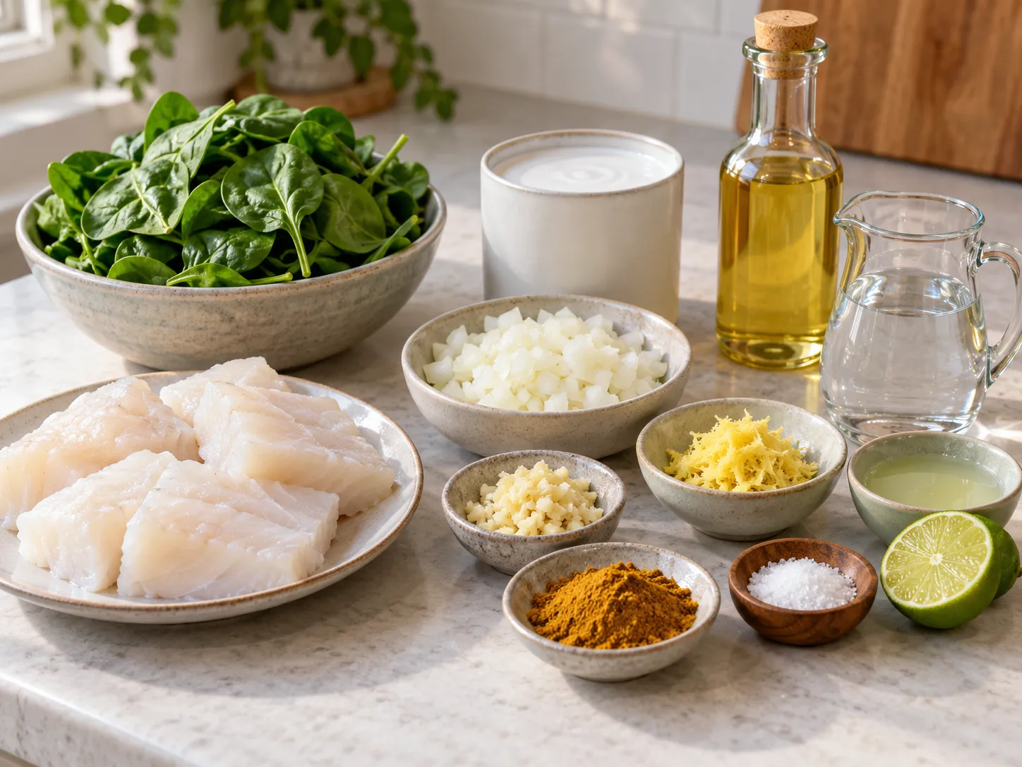 Coconut Cod and Spinach Curry