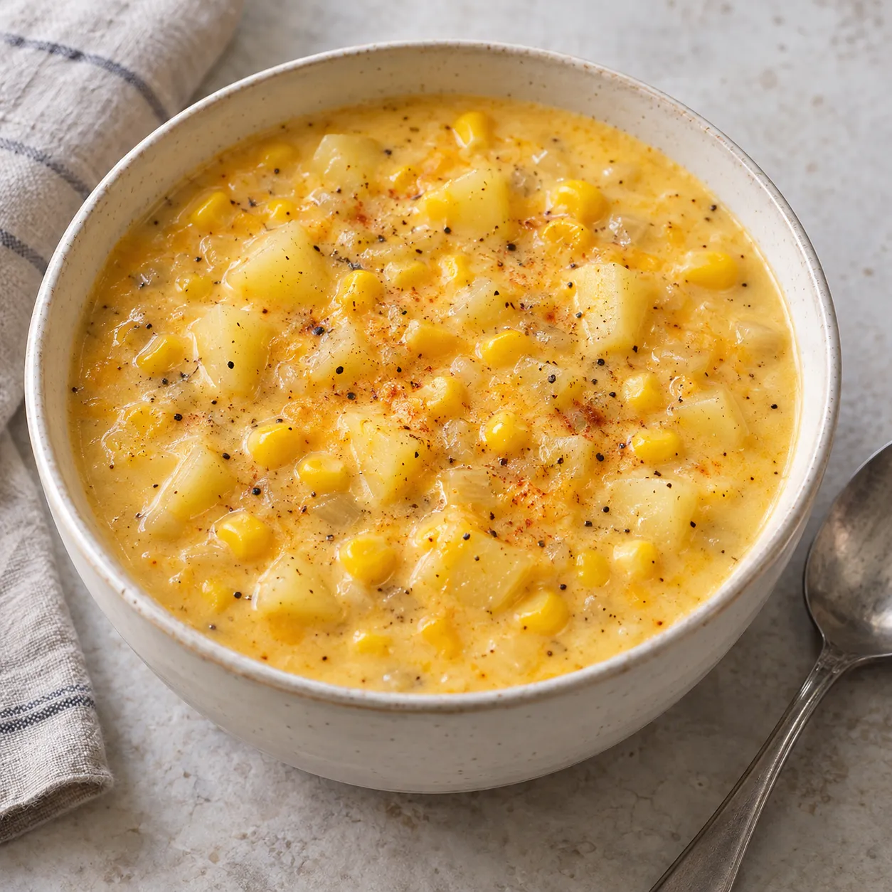 Cheddar Sweetcorn and Potato Chowder