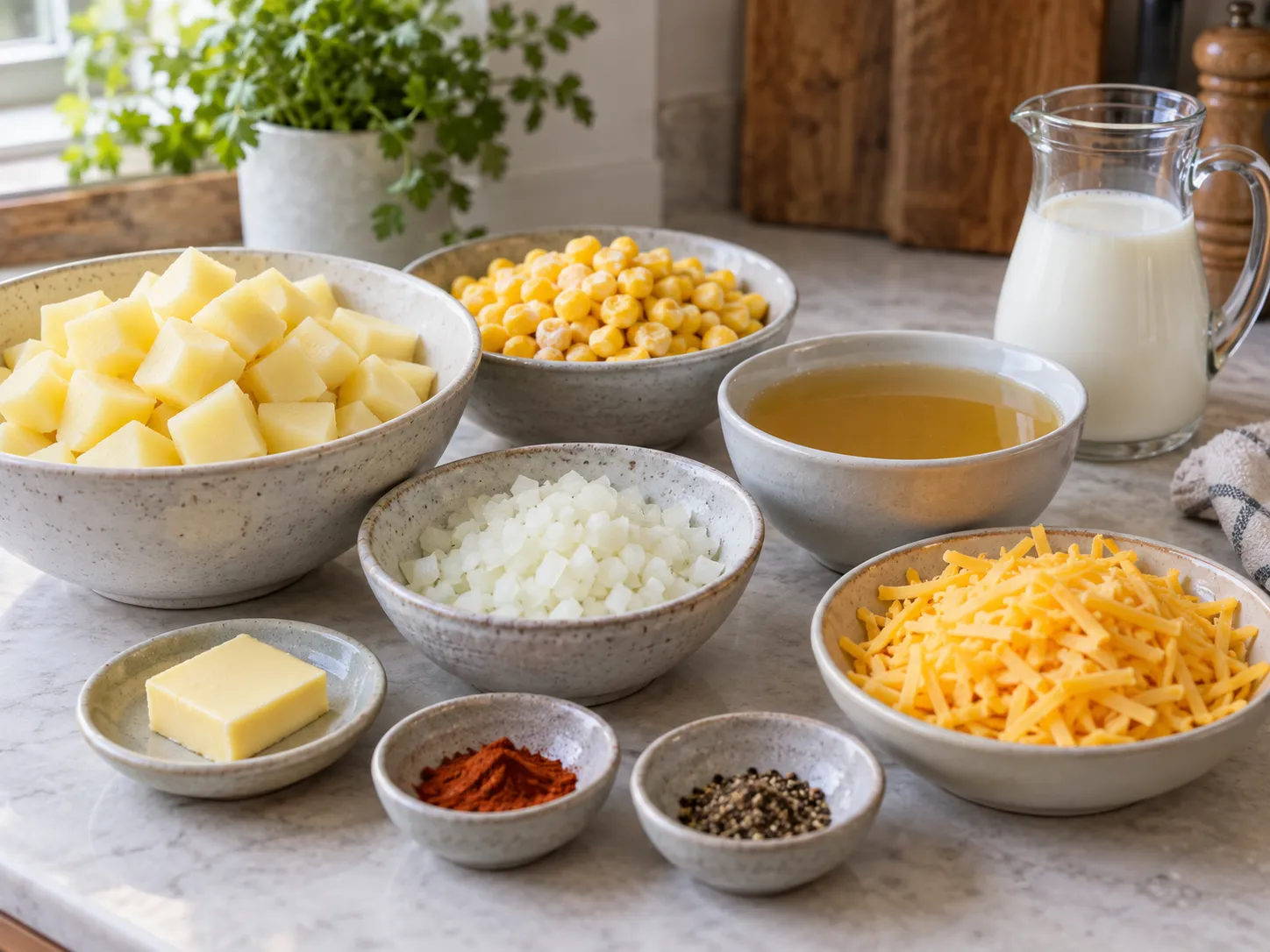 Cheddar Sweetcorn and Potato Chowder