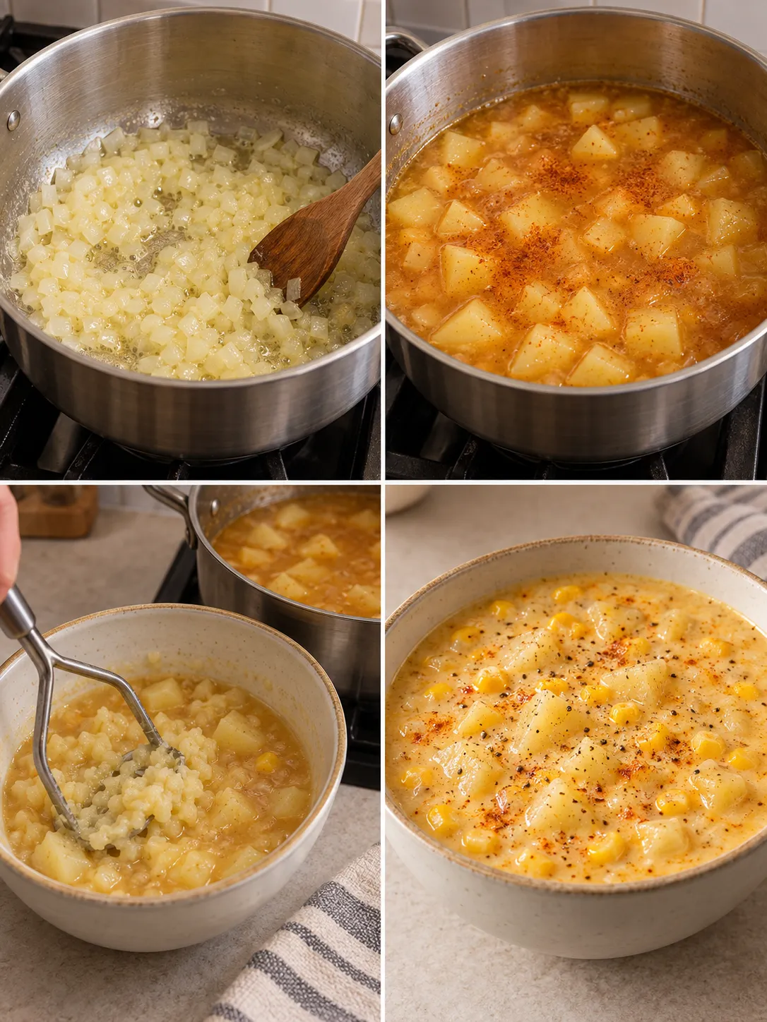 Cheddar Sweetcorn and Potato Chowder