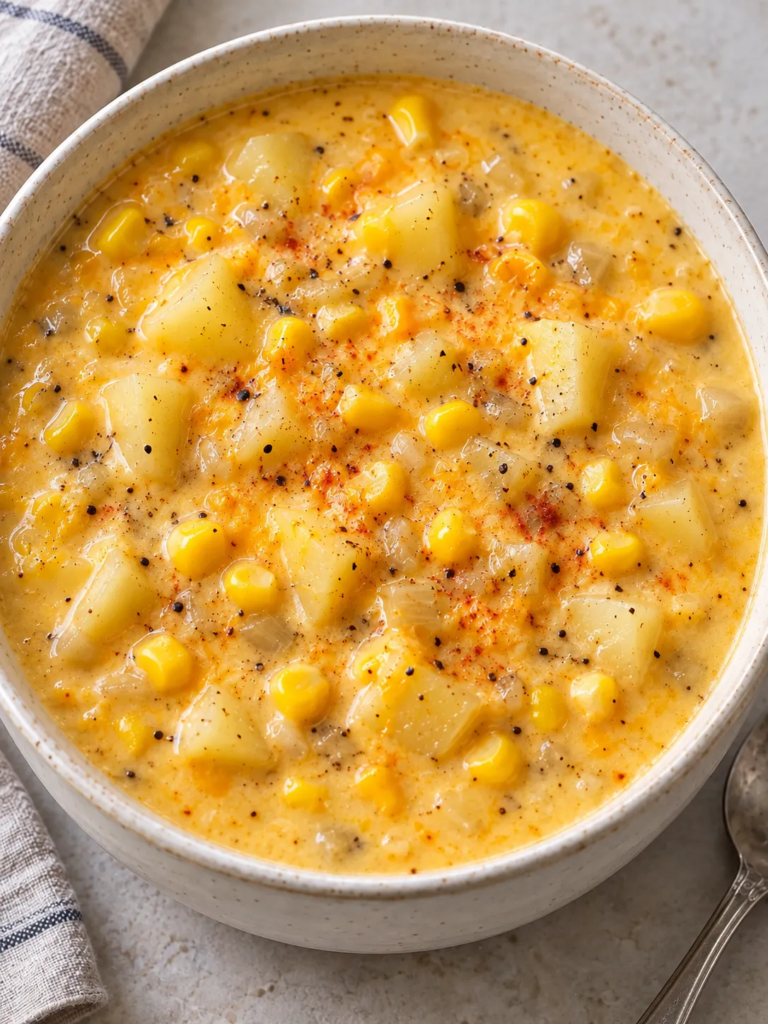 Cheddar Sweetcorn and Potato Chowder