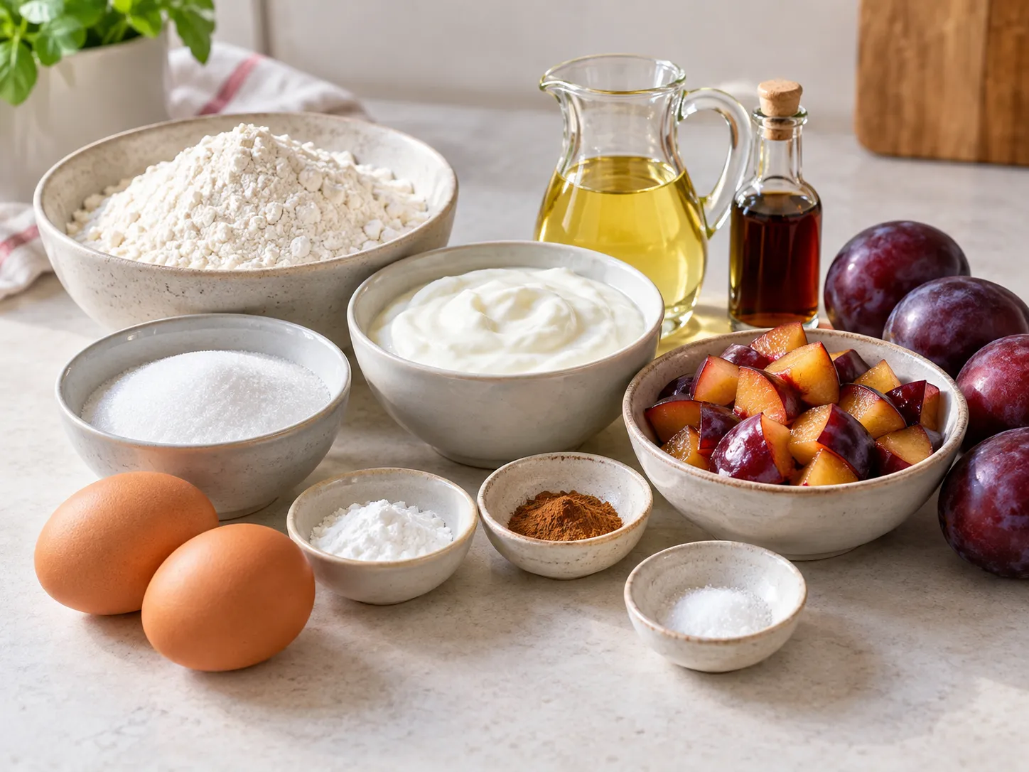 Cinnamon Plum Yogurt Muffins