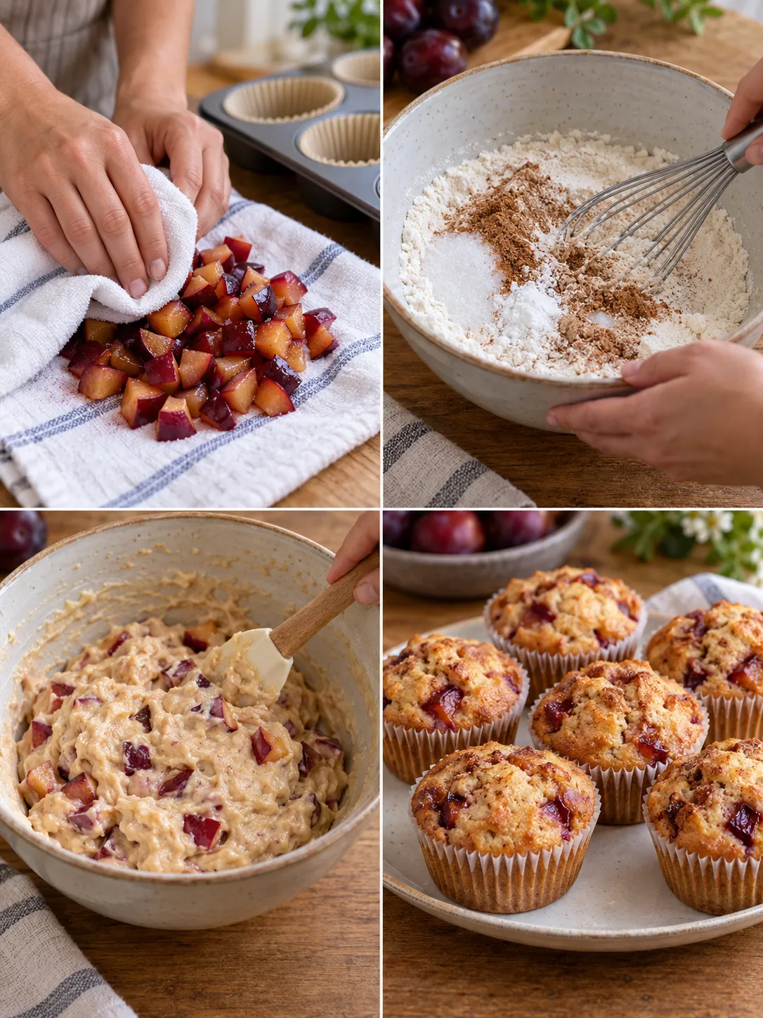 Cinnamon Plum Yogurt Muffins