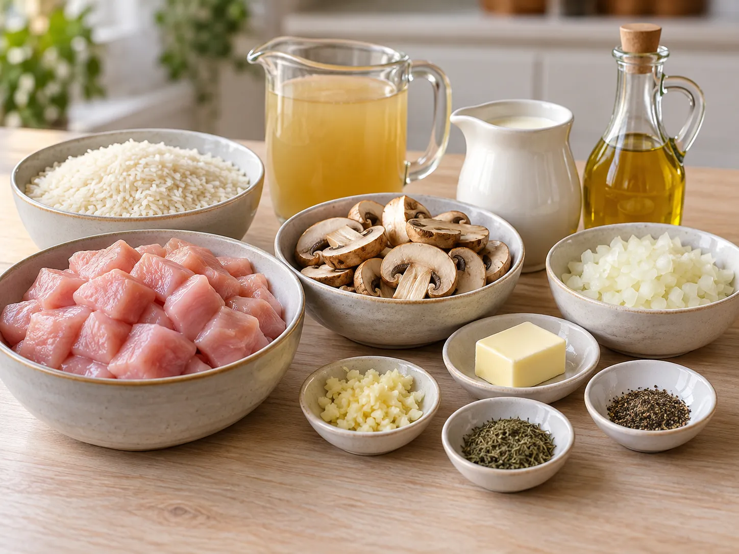 Creamy Turkey and Mushroom Rice Skillet