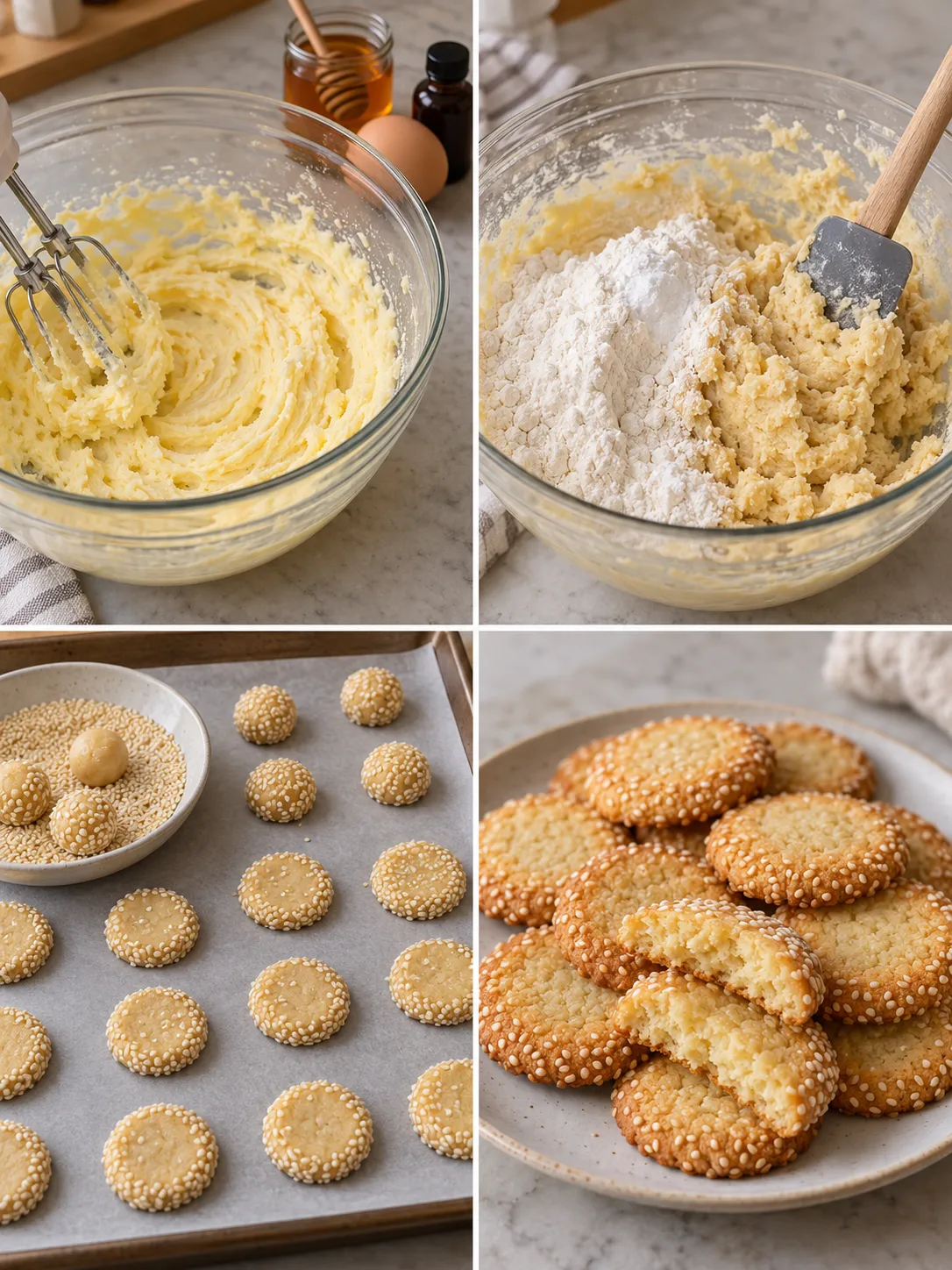 Honey Sesame Butter Cookies