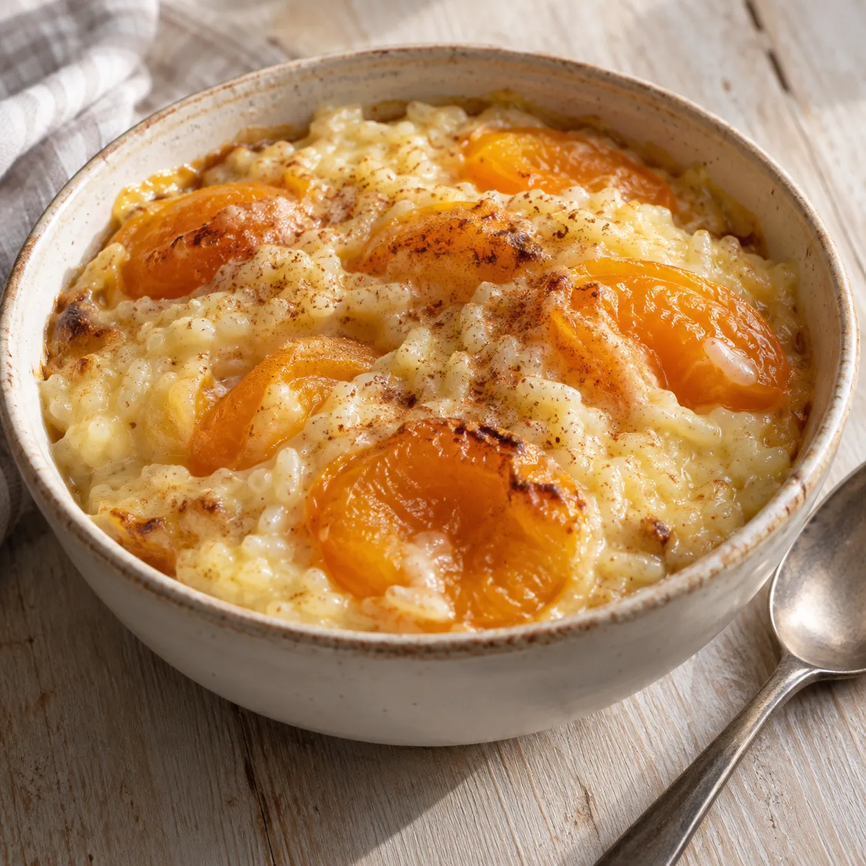Apricot Vanilla Rice Pudding Bake