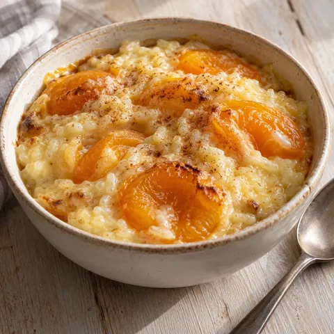 Apricot Vanilla Rice Pudding Bake