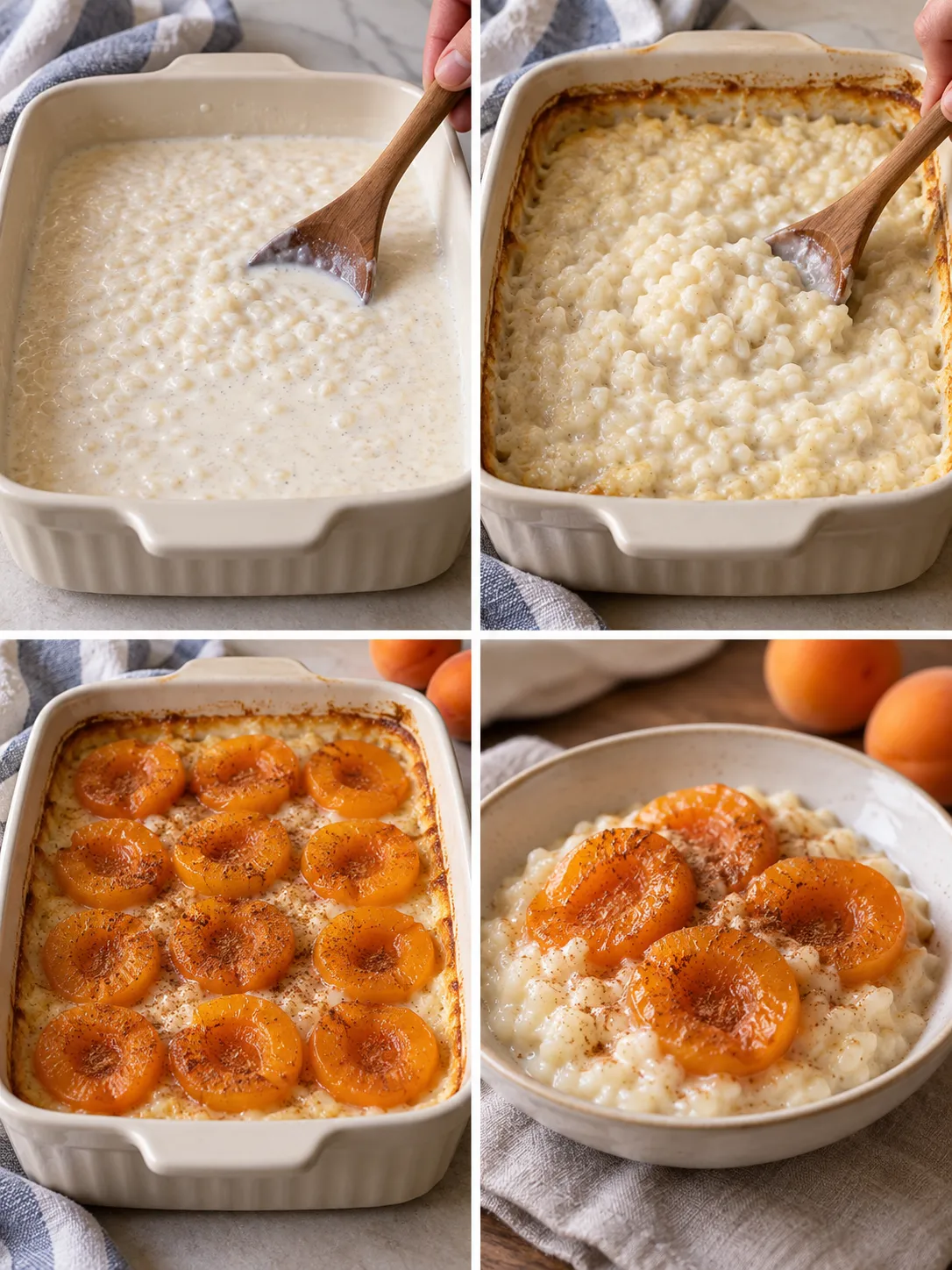 Apricot Vanilla Rice Pudding Bake