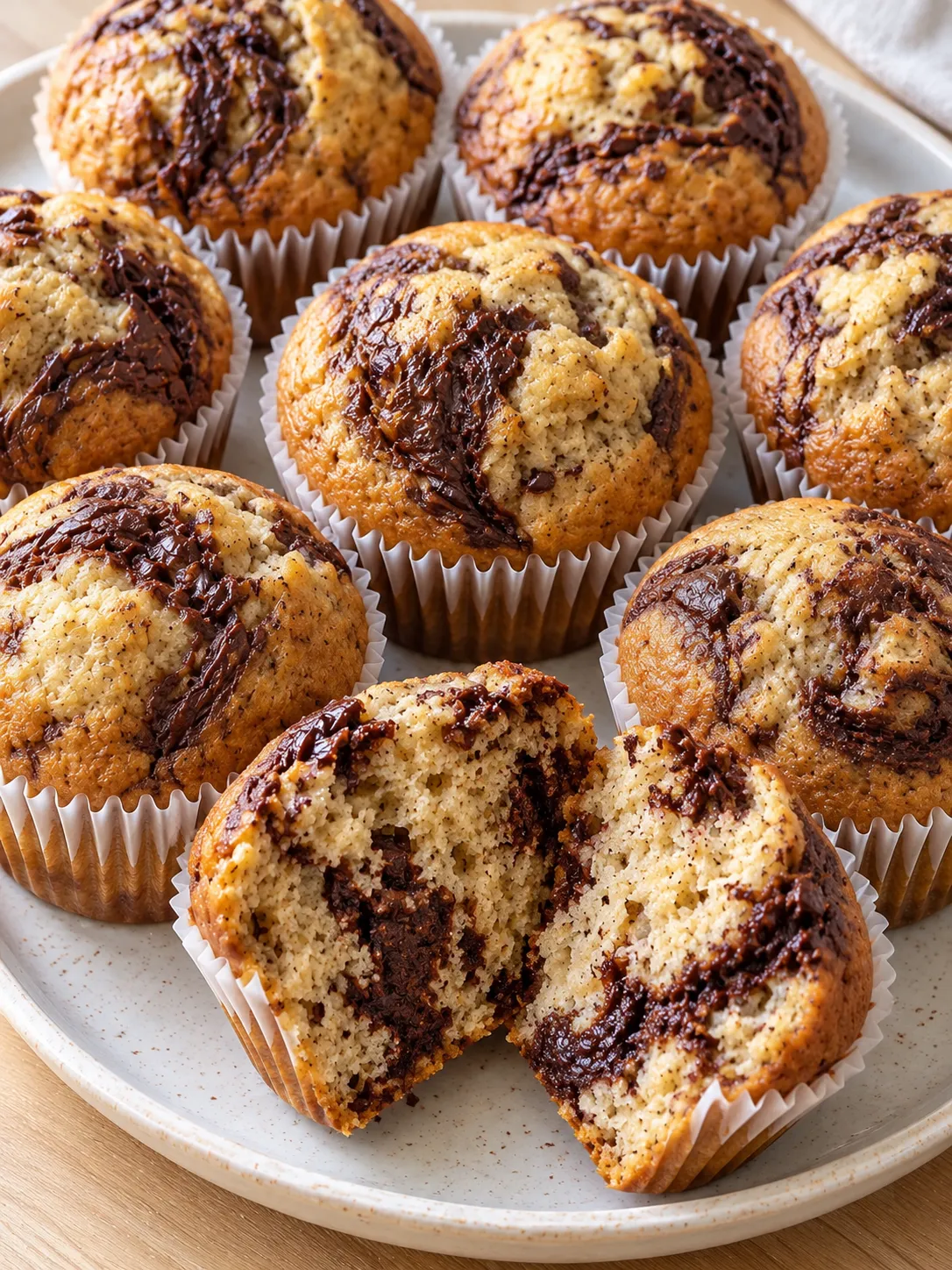 Chocolate Swirl Banana Muffins