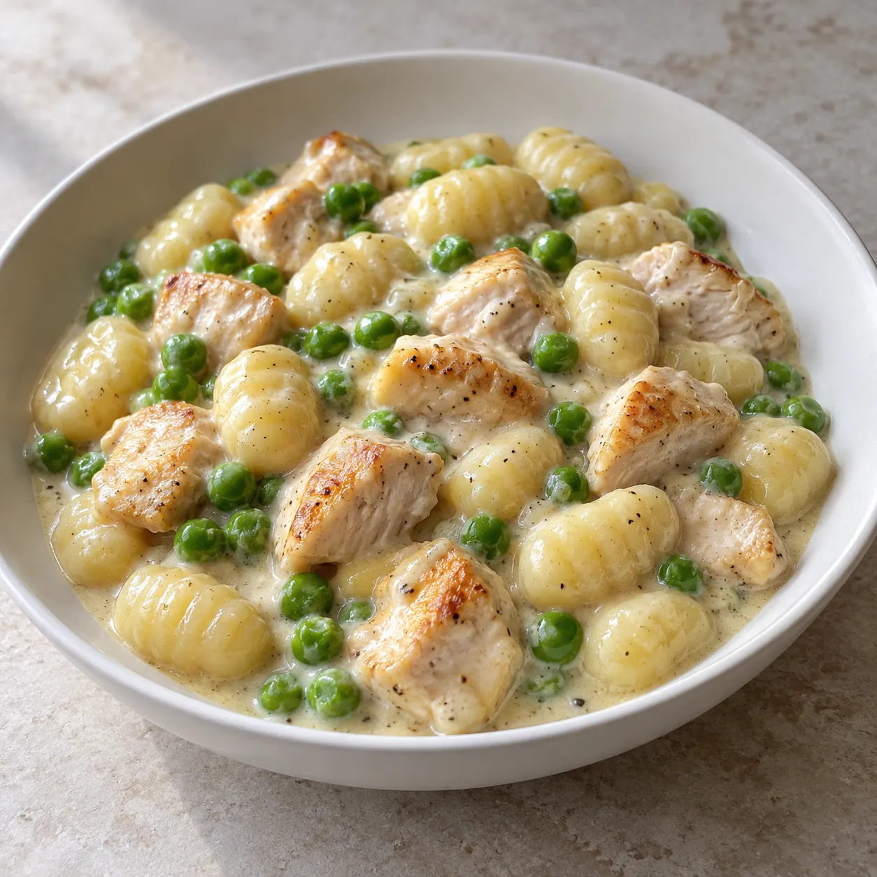 Creamy Chicken and Pea Gnocchi