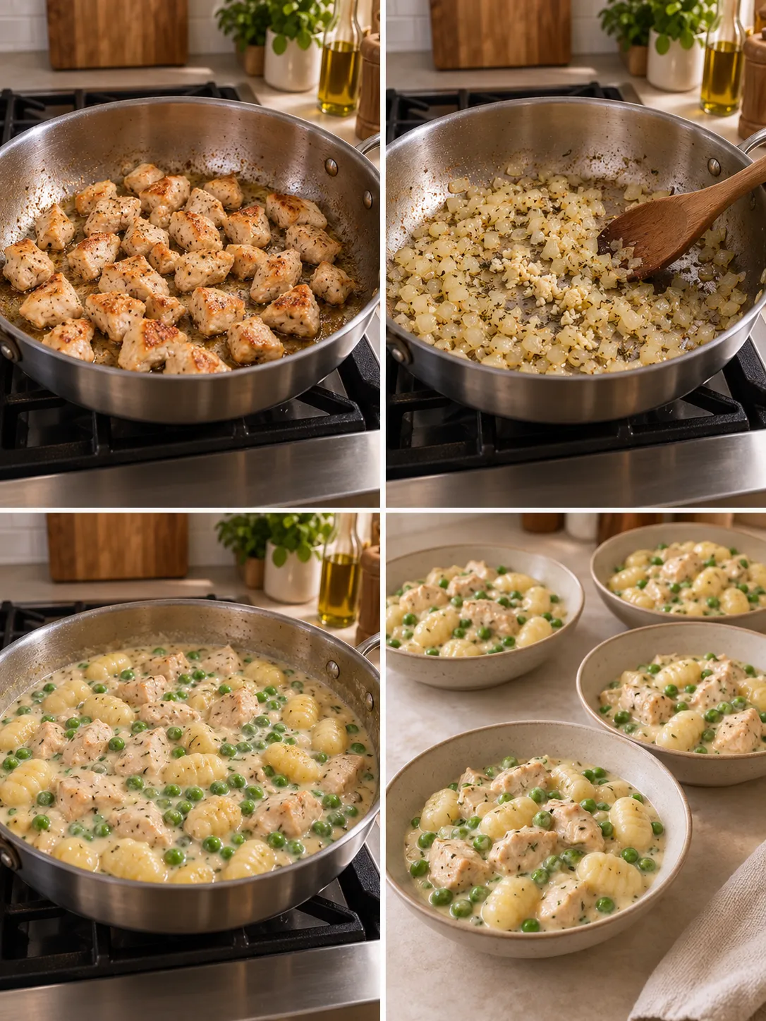 Creamy Chicken and Pea Gnocchi