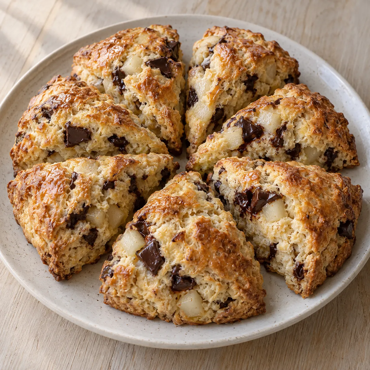 Pear and Dark Chocolate Scones