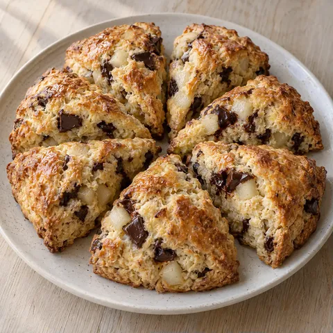 Pear and Dark Chocolate Scones