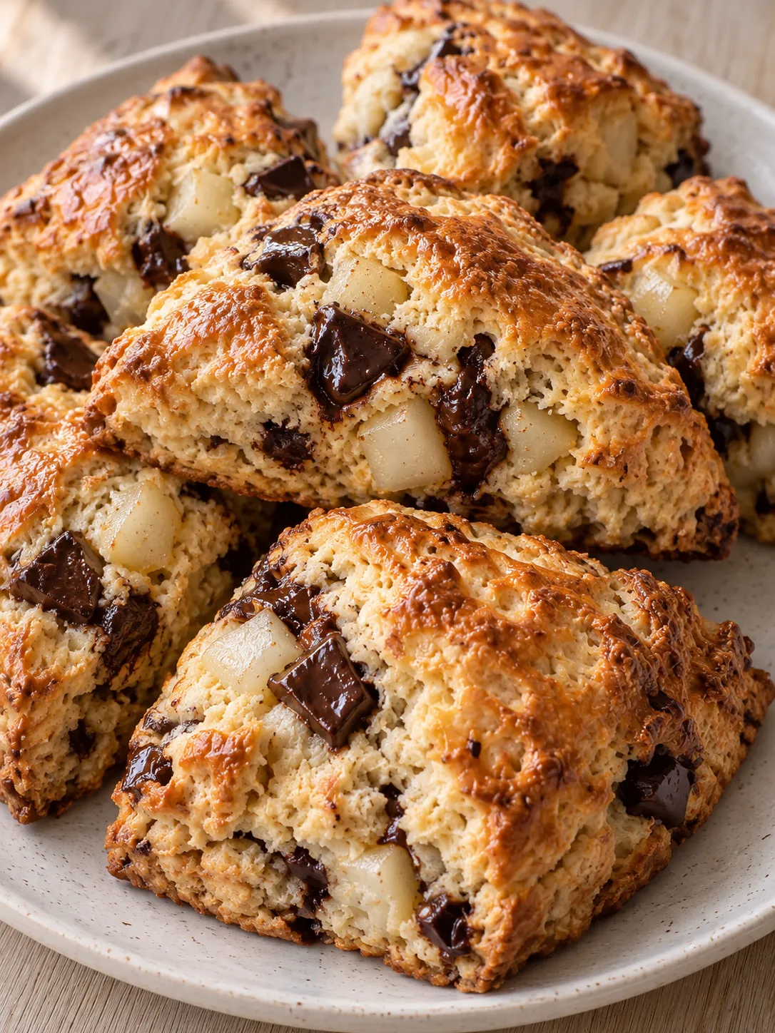 Pear and Dark Chocolate Scones