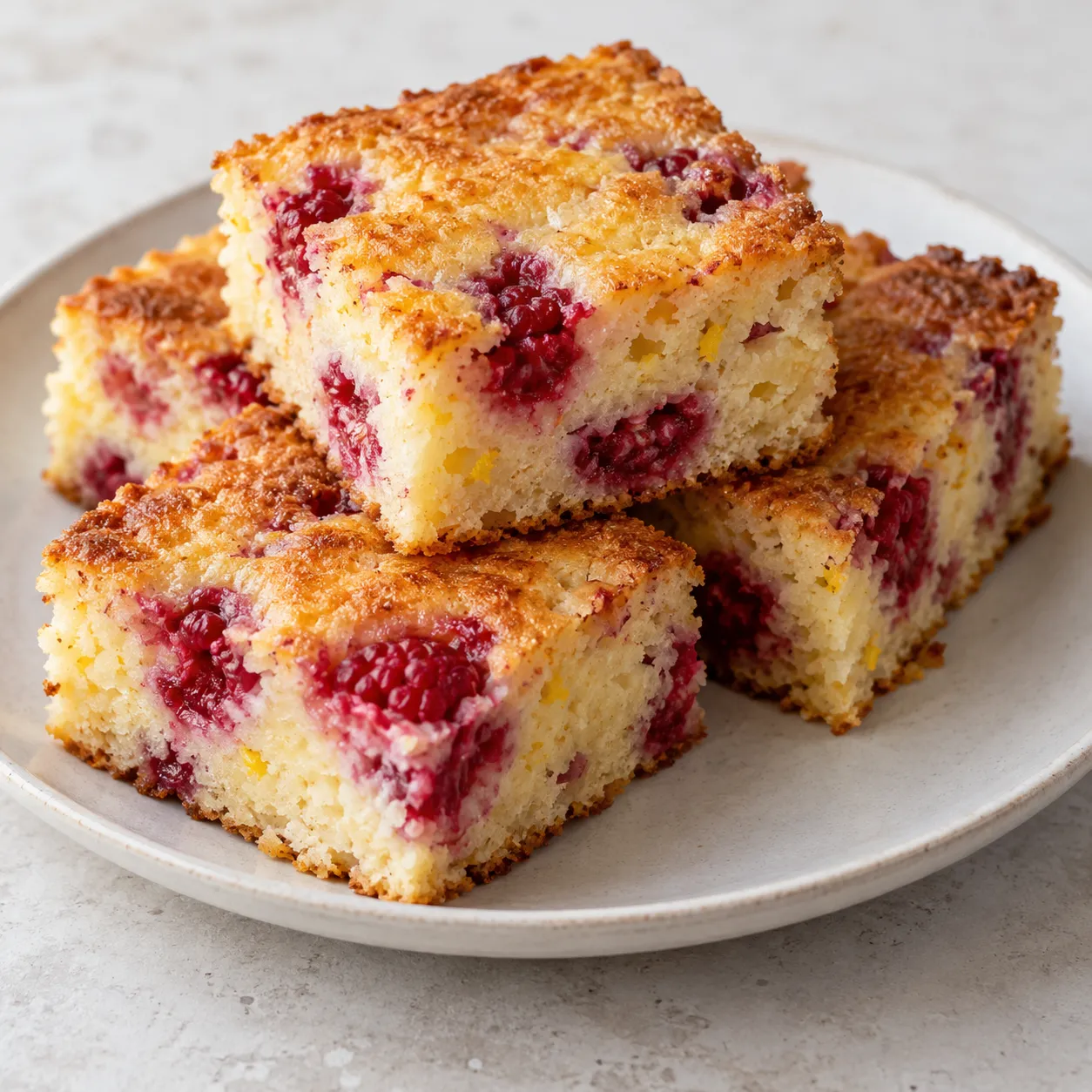 Lemon Raspberry Ricotta Squares