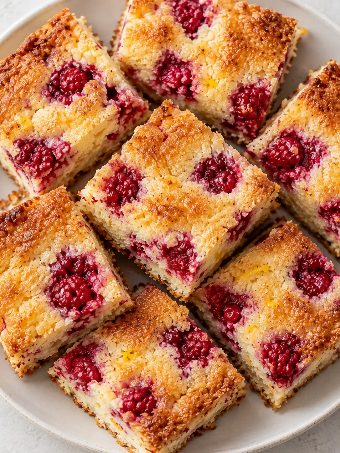Lemon Raspberry Ricotta Squares