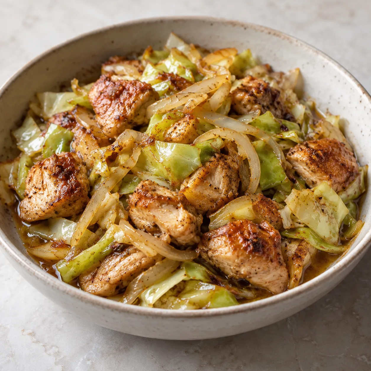 Garlic Butter Chicken and Cabbage Skillet