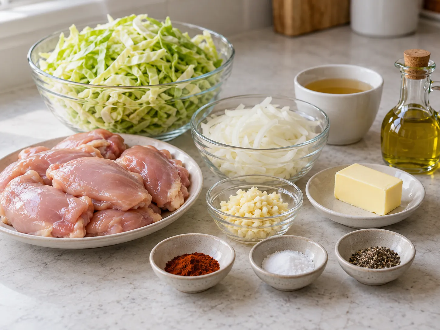 Garlic Butter Chicken and Cabbage Skillet