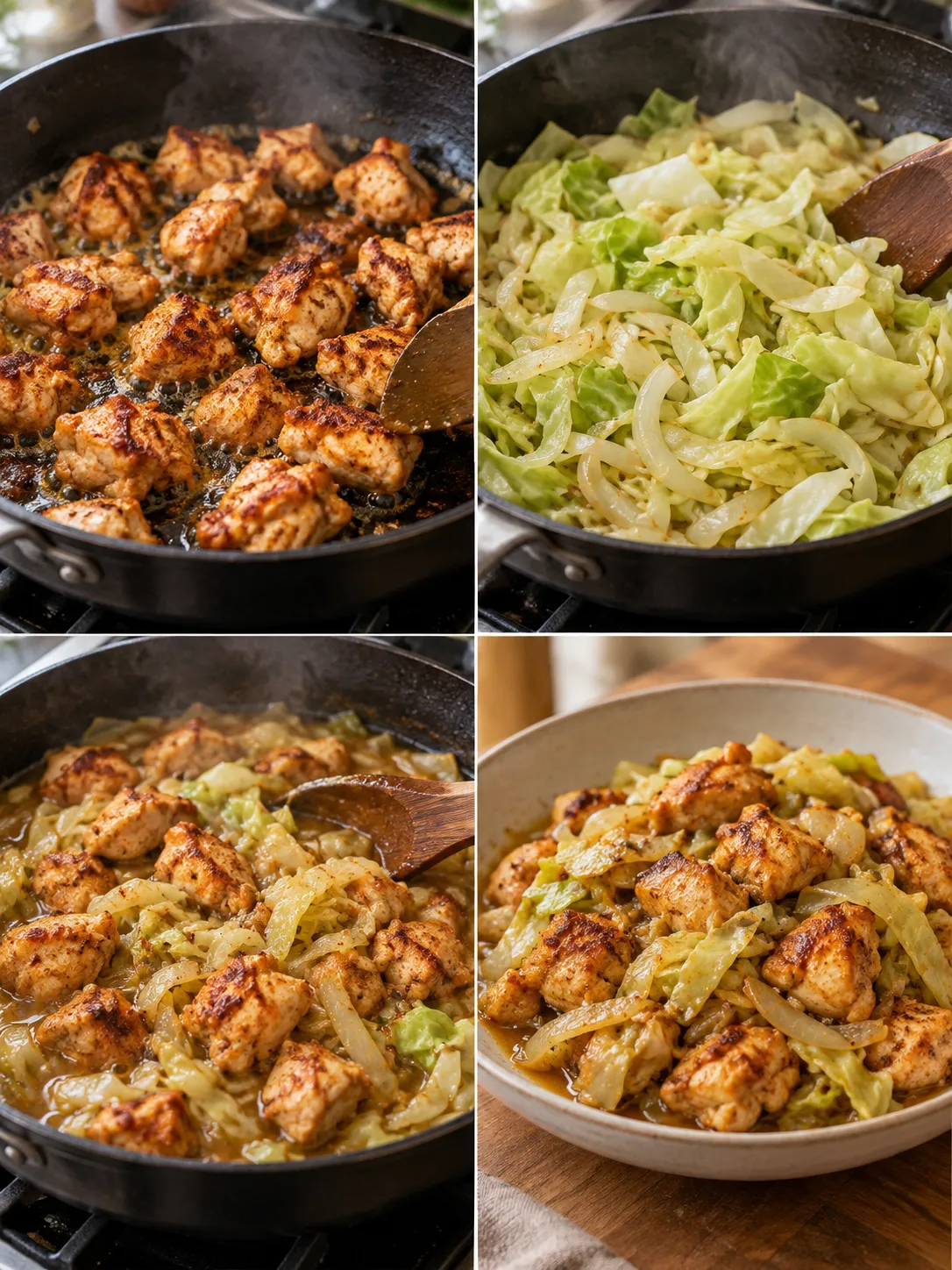 Garlic Butter Chicken and Cabbage Skillet