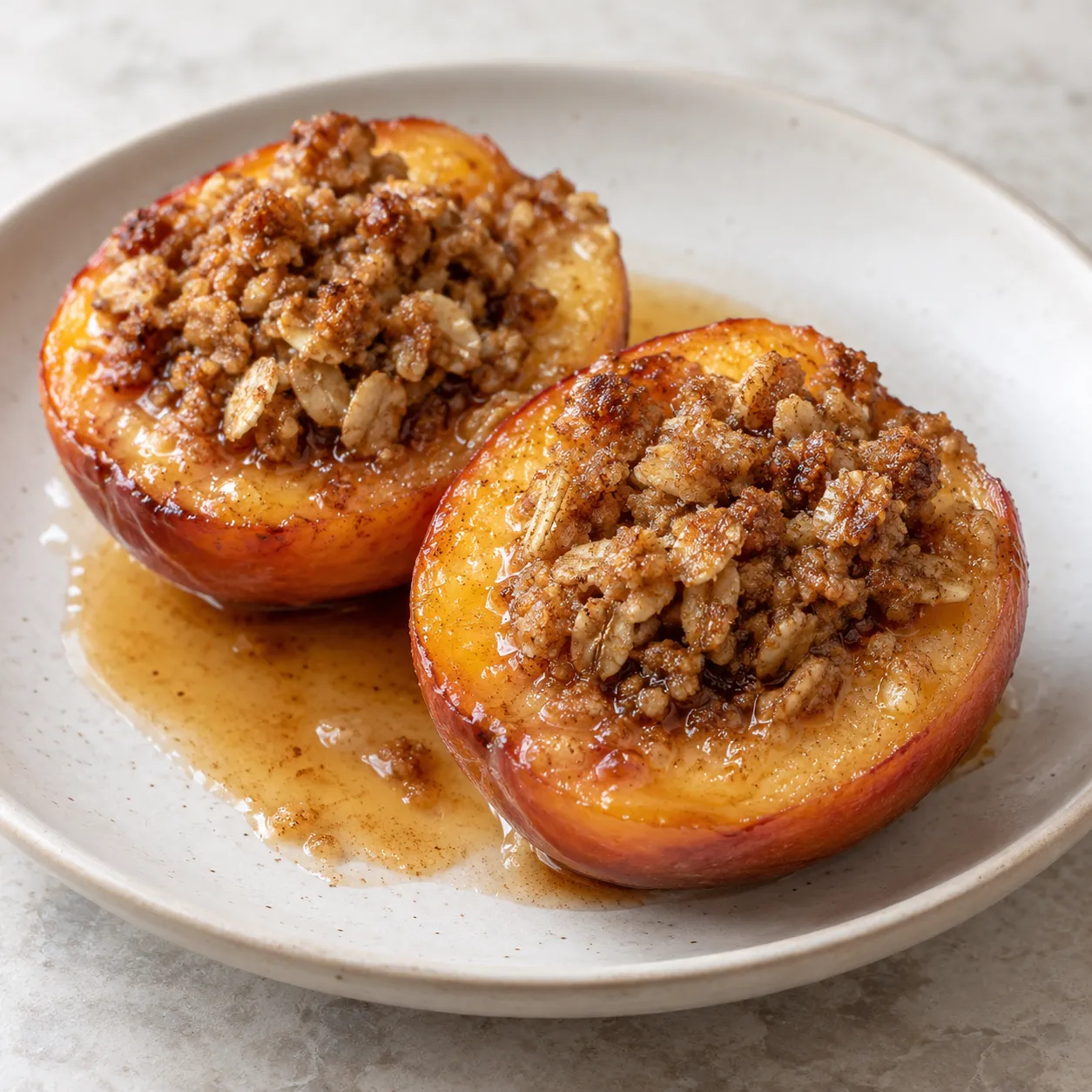 Cinnamon Honey Baked Peaches