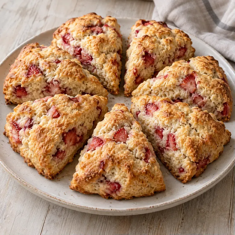 Strawberry Vanilla Cream Scones