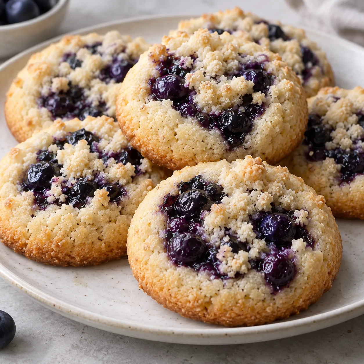 Blueberry Almond Crumble Cookies